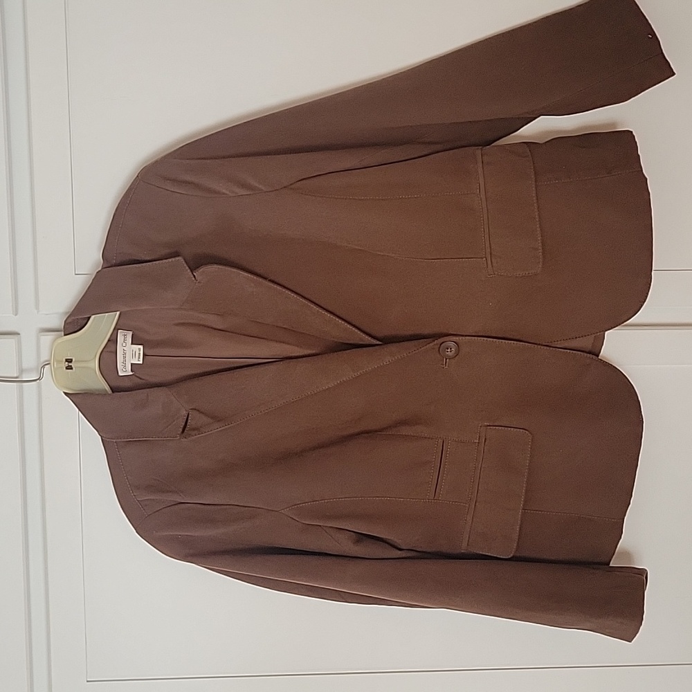 Coldwater Creek PM Brown faux suede Blazer